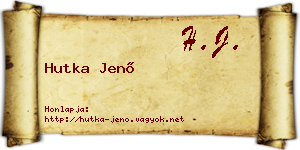 Hutka Jenő névjegykártya