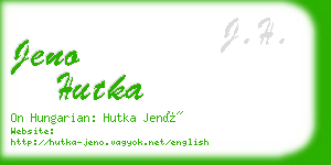 jeno hutka business card